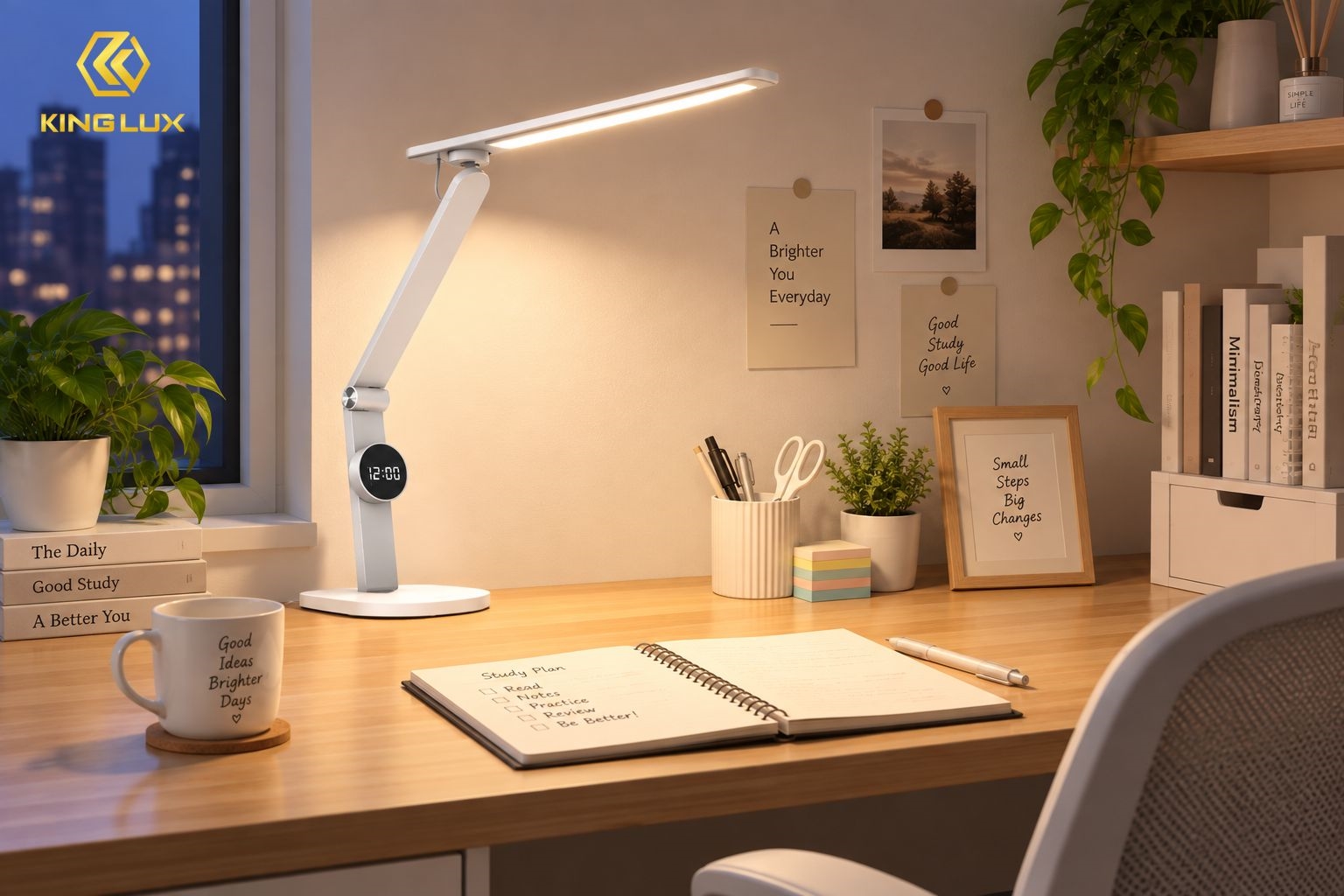 Đèn bàn LED thiết kế hiện đại, tích hợp nhiều tính năng điều chỉnh