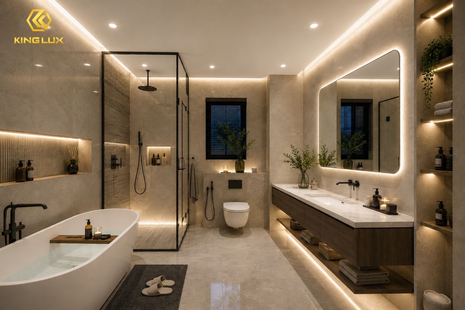 Chiếu sáng phòng tắm biệt thự