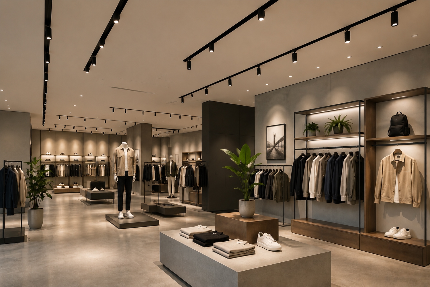 Ứng dụng đèn ray nam châm trong thiết kế chiếu sáng đang được nhiều showroom ưa chuộng