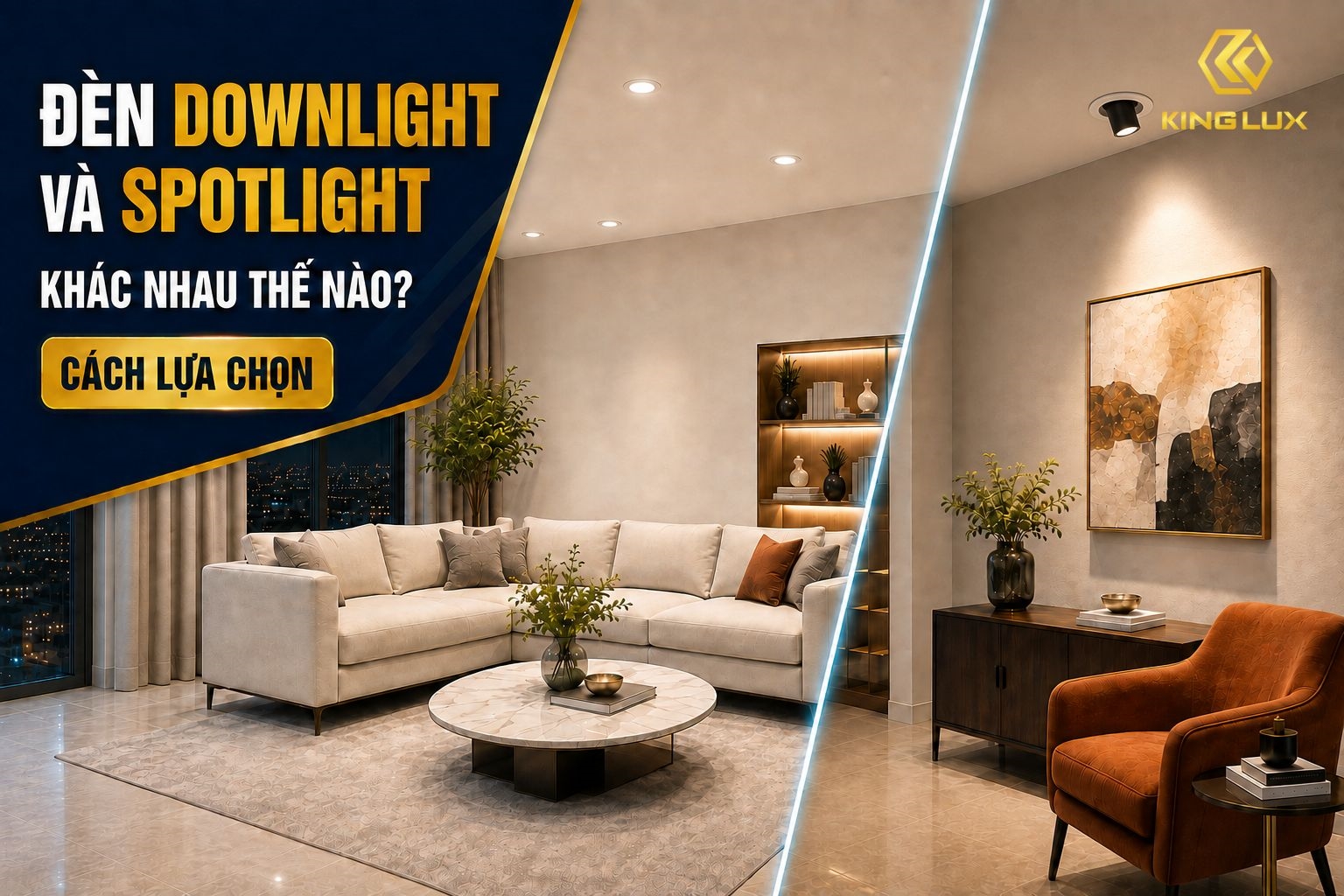 Đèn downlight và spotlight: Khác nhau như thế nào? Cách lựa chọn
