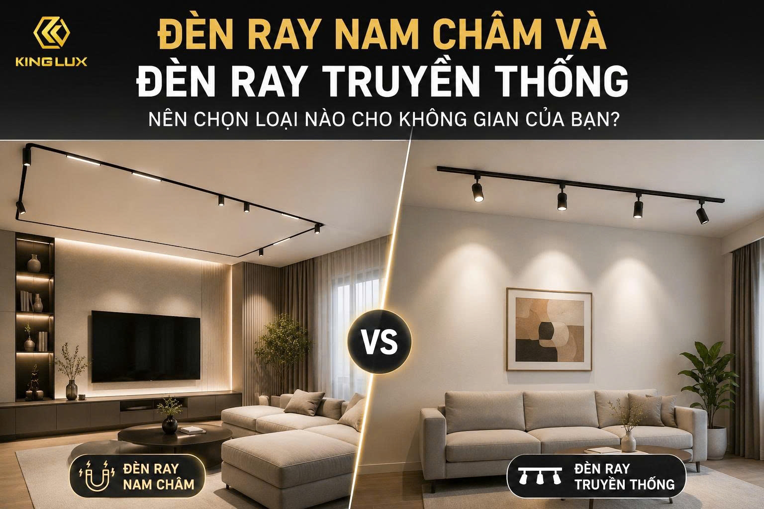 Đèn ray nam châm và đèn ray truyền thống: Nên chọn loại nào cho không gian của bạn?