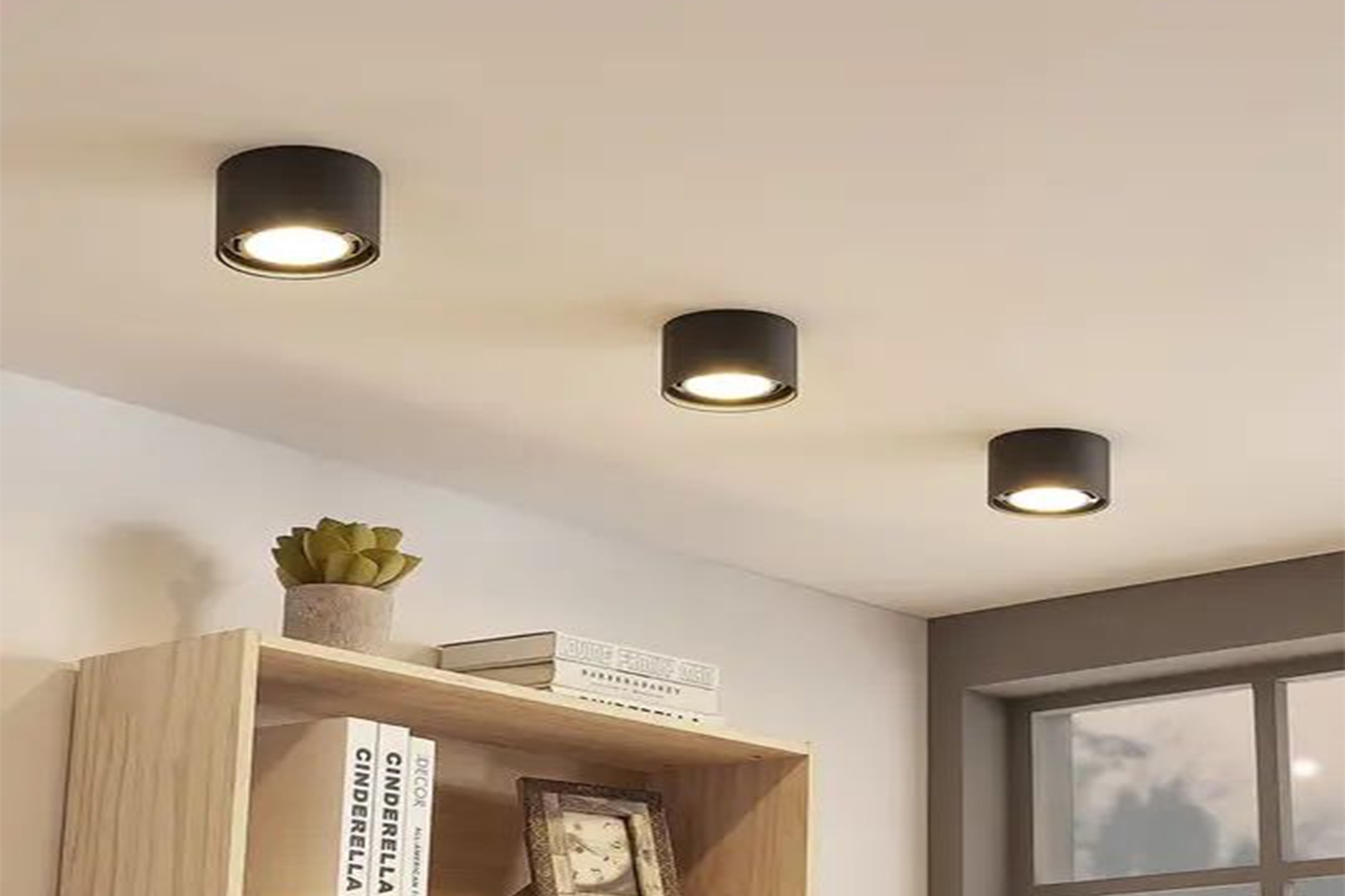 Ứng dụng của đèn ống bơ chiếu rọi trong chiếu kệ sách nhà ở