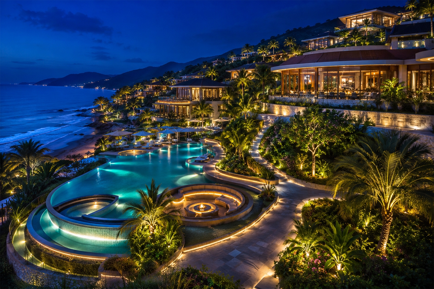Chiếu sáng resort ven biển: Thách thức và giải pháp tối ưu