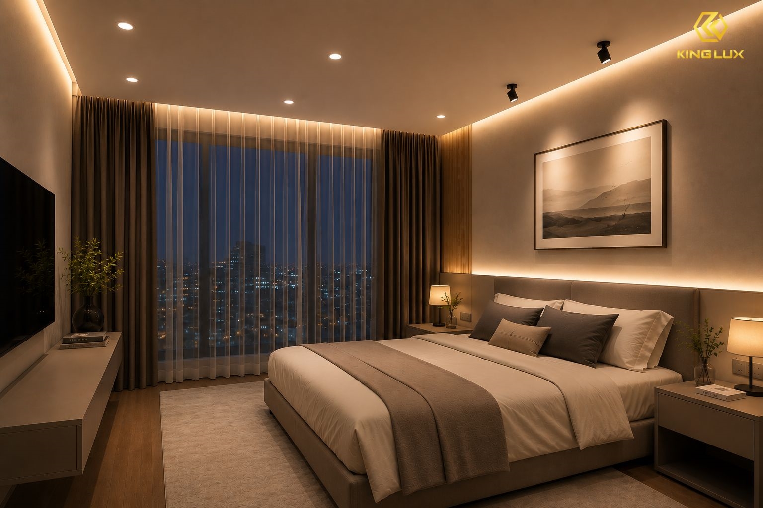 Ứng dụng đèn nội thất cao cấp trong phòng ngủ