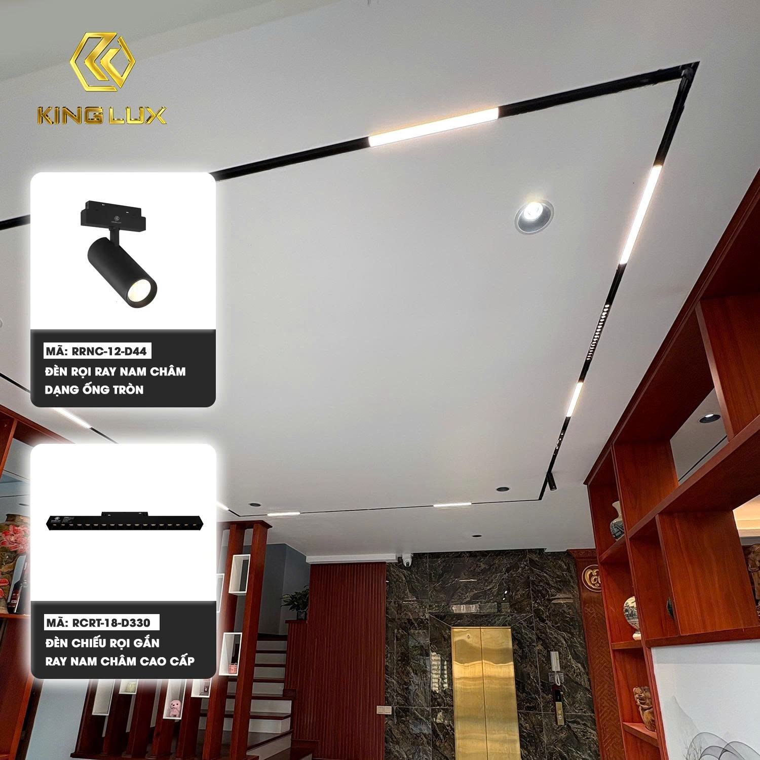 Đèn rọi ray tại biệt thự Anh Bình Đông Anh — Kinglux