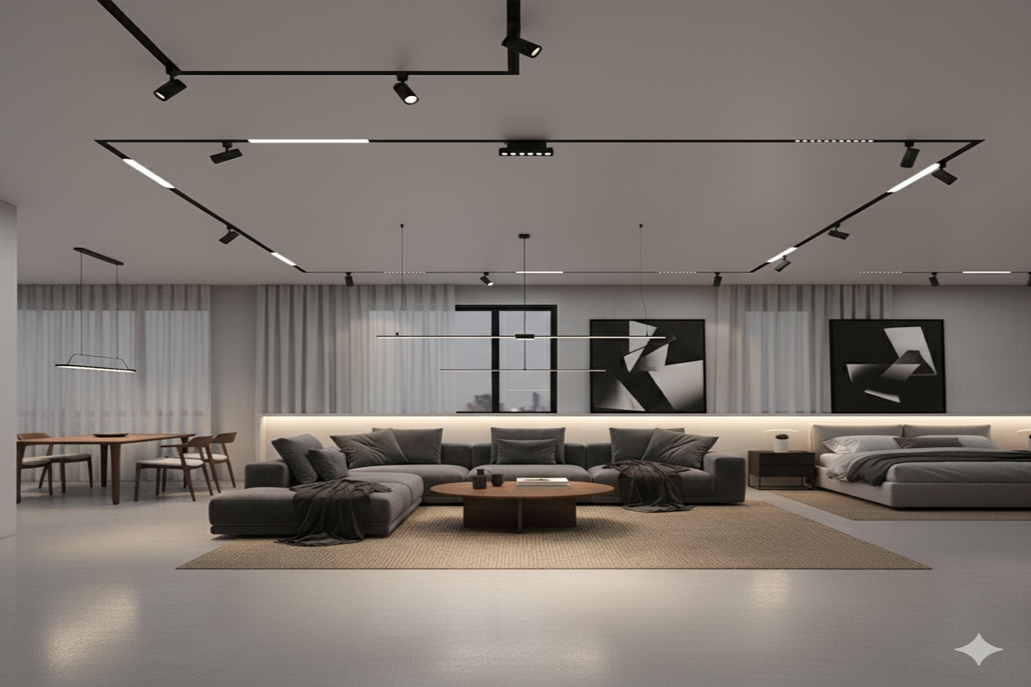 Đèn led chiếu điểm giúp làm nổi bật nội thất trong phòng khách