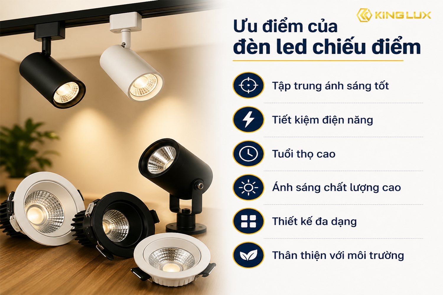 Đèn led chiếu điểm có nhiều ưu điểm nổi bật