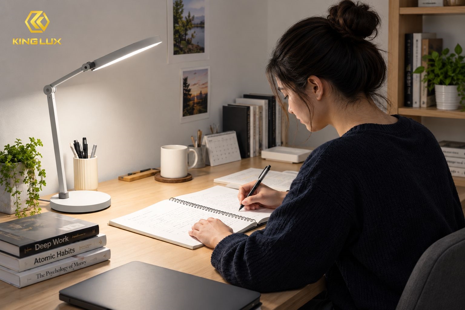 Các hoạt động như đọc sách, viết bài, làm bài tập, ánh sáng trung tính 4000K là lựa chọn phù hợp