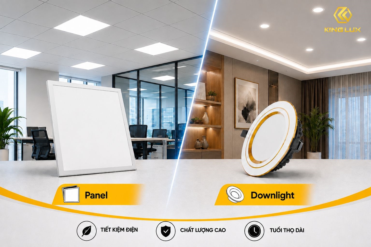 So sánh đèn downlight và panel: Khác nhau ở đâu, nên dùng loại nào?