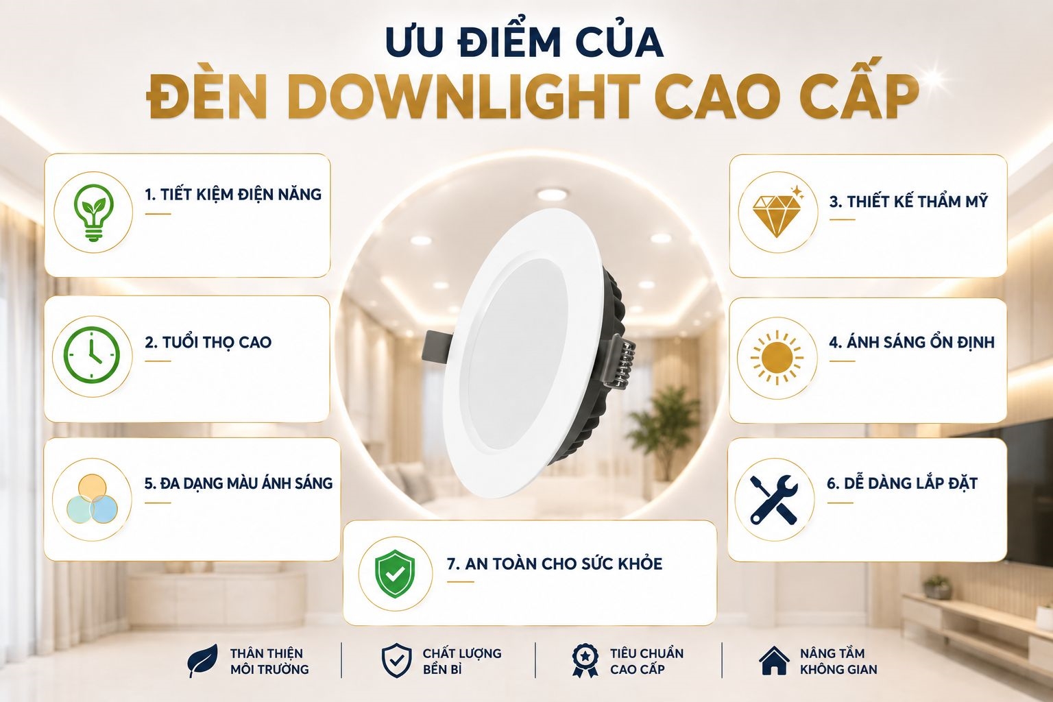 7 ưu điểm của đèn downlight cao cấp