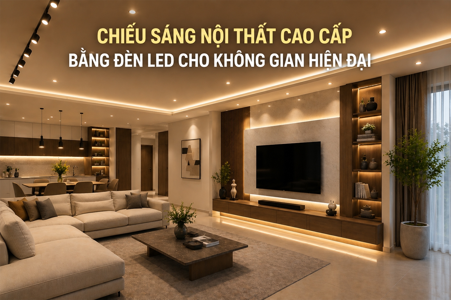 Chiếu sáng nội thất cao cấp bằng đèn LED cho không gian hiện đại