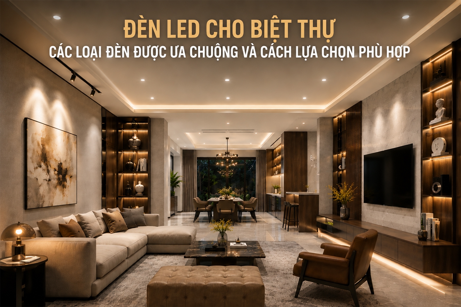 Đèn LED cho biệt thự - Các loại đèn được ưa chuộng và cách lựa chọn phù hợp