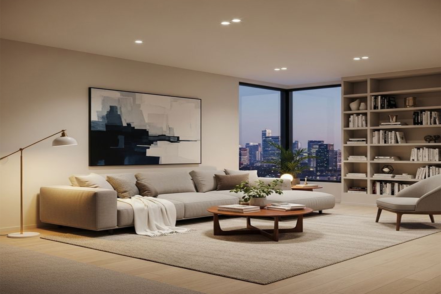 Đèn downlight tán quang có góc chiếu rộng, phù hợp với mục đích chiếu sáng tổng thể