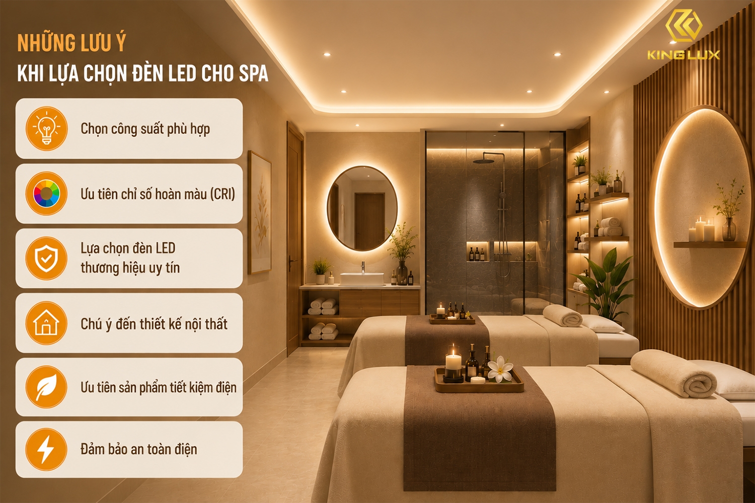 6 lưu ý khi lựa chọn đèn LED cho spa